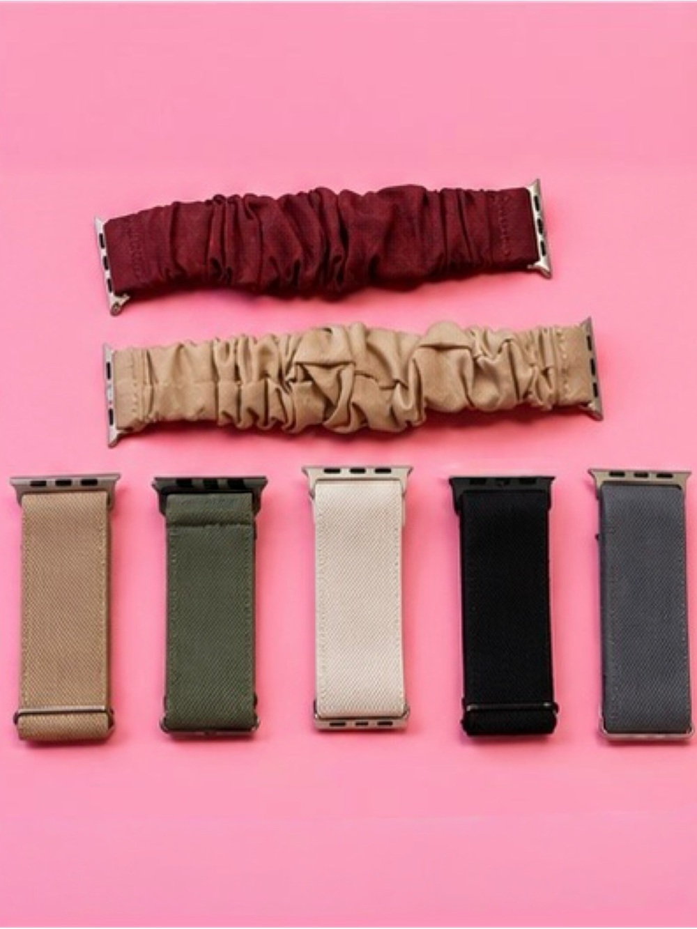Amazon Watch Bands Set - Burgundy, Beige, Khaki, Olive, Cream, Black, Gray